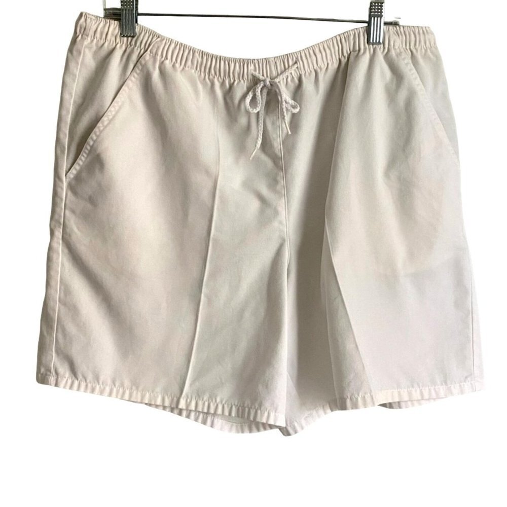 Paradise Bay Petites White Shorts with Drawstring Pockets Petite Medium PM